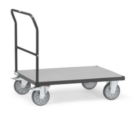 fetra Chariot avec barre de poussée GREY EDITION, force 500 kg, plateau longueur x largeur 850 x 500 mm