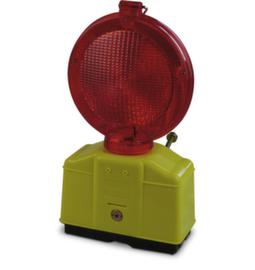 Schake Lampe d'avertissement pour chantier PowerNox, avec système automatique aube/crépuscule, lumière clignotante continue, rouge
