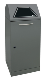 stumpf Conteneur pour matières recyclables Modul-Vario 120 anthracite + volet d'accès à fermeture automatique, 120 l, aluminium gris, couvercle aluminium gris
