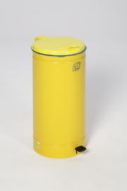 Collecteur de recyclage Euro-Pedal pour sacs de 70 litres, 70 l, RAL1023 jaune signalisation, couvercle jaune