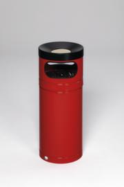 VAR Cendrier poubelle H90 avec 2 ouvertures d'introduction, RAL3000 rouge vif
