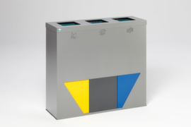 VAR Station de collecte de matières recyclables WS Trapez 93 avec 3 seaux intérieurs de couleur, 3 x 89 l