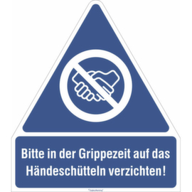 Panneau d'obligation « Pas de poignée de main »