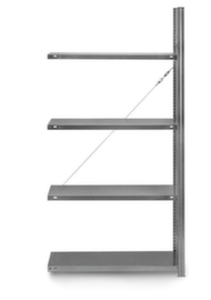 Rack de stockage sans ISIPACK© vis Baie de montage, hauteur x largeur x profondeur 2000 x 1010 x 435 mm, 4 tablettes