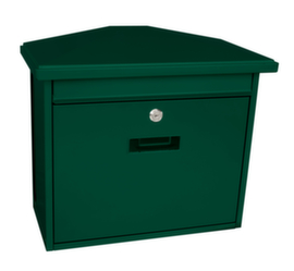 Boîte aux lettres murale Zamoran avec badge et porte-journaux, vert