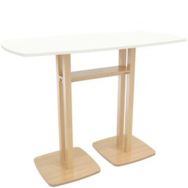 Paperflow Table haute en forme de fût Woody, largeur x profondeur 1500 x 750 mm, panneau blanc
