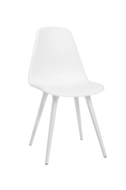 Topstar Siège visiteur T2020 avec coque d'assise en plastique, assise blanc, piètement 4 pieds