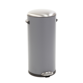 Poubelle à pédale EKO Belle Deluxe avec couvercle en acier inoxydable, 30 l, gris