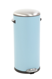 Poubelle à pédale EKO Belle Deluxe avec couvercle en acier inoxydable, 30 l, bleu clair