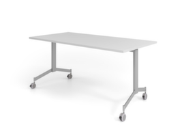 Table pliante roulante, hauteur x largeur x profondeur 750 x 1600 x 800 mm, panneau gris clair