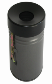 Poubelle antifeu FIRE EX pour fixation murale, 60 l, graphite, partie supérieure noir