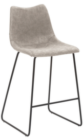 Mayer Sitzmöbel Tabouret de bar mySOLO avec base coulissante, assise vintage gris clair