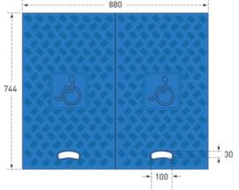Moravia kit de rampes fauteuil roulant MORION pour protège-câbles, largeur 440 mm, bleu