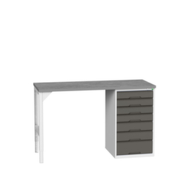 bott Établi verso, 7 tiroirs, RAL7035 gris clair/RAL7016 gris anthracite
