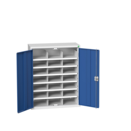 bott Armoire de tri courrier verso, 21 compartiments, RAL7035 gris clair/RAL5010 bleu gentiane