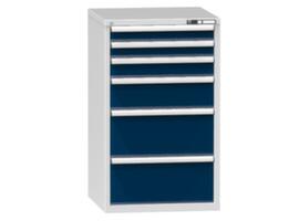 Armoire à tiroirs Topas B, 6 tiroir(s), RAL7035 gris clair/RAL5010 bleu gentiane