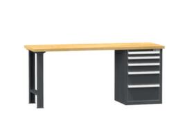 Établi Ruba, 5 tiroirs, RAL7016 gris anthracite/RAL7016 gris anthracite