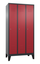 C+P Armoire Classic avec fentes d'aération et 3 compartiments, largeur de compartiment 300 mm