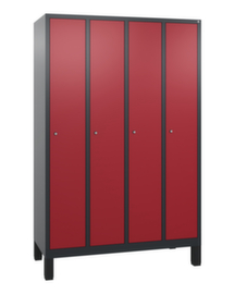 C+P Armoire vestiaire Evolo avec 4 compartiments + portes lisses, largeur de compartiment 300 mm