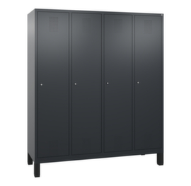 C+P Armoire vestiaire Evolo avec 4 compartiments - portes avec perforation décorative, largeur de compartiment 400 mm