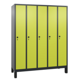 C+P Armoire vestiaire Evolo avec 5 compartiments - portes lisses, largeur de compartiment 300 mm