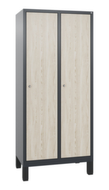 C+P Armoire vestiaire Evolo avec 2 compartiments + portes déco, largeur de compartiment 400 mm
