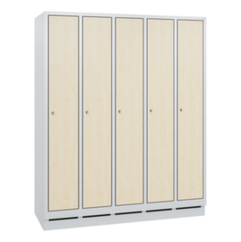 C+P Armoire vestiaire Evolo avec 5 compartiments + portes déco, largeur de compartiment 300 mm