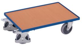 VARIOfit Rouleau de caisse avec bord pour conteneurs Euronorm, force 250 kg, RAL5010 bleu gentiane