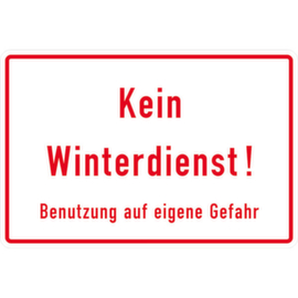 Pas de service de déneigement ! Utilisation à vos risques et périls