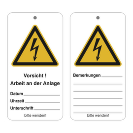 Symbole/Texte : « Attention ! Travaux sur l'installation »