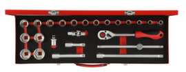 GEDORE R69004024 Jeu de clés à douilles 1/2" 10-32mm 24 pièces