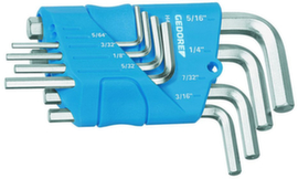 H 42-88 A Jeu de tournevis d'angle dans un support 8 pièces 5/64-5/16AF