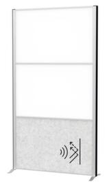 MAUL Tableau à cloison démontable MAULconnecto, hauteur x largeur 1800 x 1000 mm, paroi blanc/gris clair
