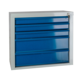 ADB Armoire à tiroirs MAMMUT, 5 tiroir(s), RAL7035 gris clair/RAL 5012 bleu clair