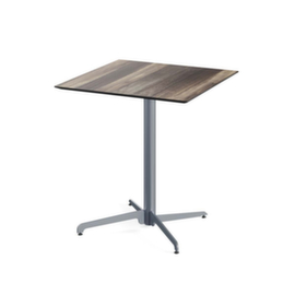 VEBA Table de bistro Essentials X Cross, largeur x profondeur 700 x 700 mm, panneau bois tropical