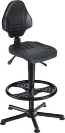 meychair Siège d'atelier pivotant Workster Pro W13 avec assise inclinable, assise mousse PU noir, avec patins