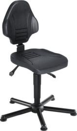 meychair Siège d'atelier pivotant Workster Pro W13 avec assise inclinable, assise mousse PU noir, avec patins