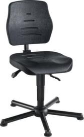 meychair Siège d'atelier pivotant Workster Pro W15, assise mousse PU noir, avec patins