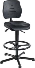 meychair Siège d'atelier pivotant Workster Pro W15 avec assise inclinable, assise mousse PU noir, avec patins