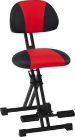 meychair Siège assis-debout rabattable Futura Light AF-SR avec dossier, hauteur d’assise 550 - 770 mm, assise noir/rouge