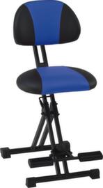meychair Siège assis-debout rabattable Futura Light AF-SR avec dossier, hauteur d’assise 550 - 770 mm, assise noir/bleu