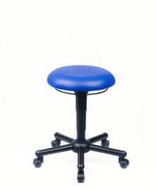 meychair tabouret pivotant Assistent Professional A19 avec revêtement en similicuir, assise bleu, 5 roulettes pivotantes