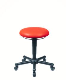 meychair tabouret pivotant Assistent Professional A19 avec revêtement en similicuir, assise rouge, 5 roulettes pivotantes