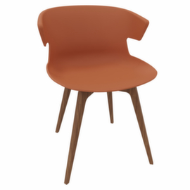 Quadrifoglio Chaise coque en plastique COVE avec piètement 4 pieds en bois