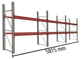 META Rayonnage à palettes MULTIPAL pour 18 palettes, largeur 5815 mm, 3 niveaux de stockage