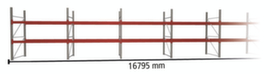 META Rayonnage à palettes MULTIPAL pour 54 palettes, largeur 16795 mm, 3 niveaux de stockage