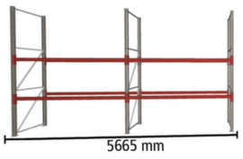 META Rayonnage à palettes MULTIPAL pour 18 palettes, largeur 5665 mm, 3 niveaux de stockage