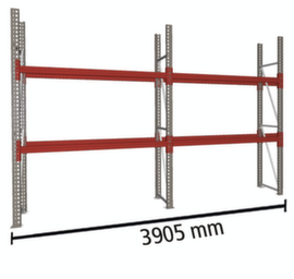 META Rayonnage à palettes MULTIPAL pour 6 palettes, largeur 3905 mm, 3 niveaux de stockage