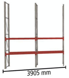 META Rayonnage à palettes MULTIPAL pour 8 palettes, largeur 3905 mm, 4 niveaux de stockage
