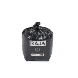 Sac poubelle indéchirable avec ruban de fermeture, 30 l, noir